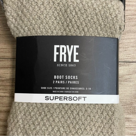 Frye SuperSoft Boot Socks Brown & Gray 2 Pair - Picture 3 of 6